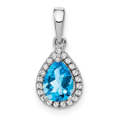 14K white gold diamond pendant