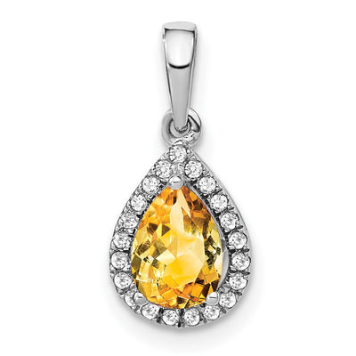 14K white gold diamond pendant