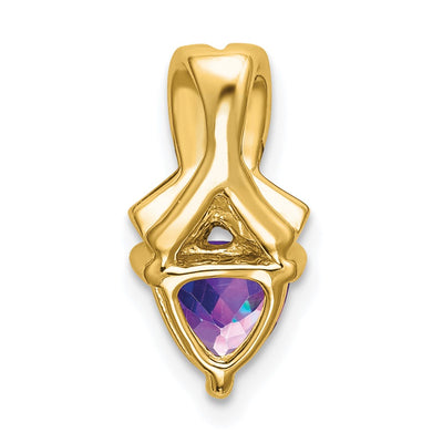 14K Trillion Amethyst and Diamond Pendant