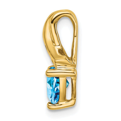 14K Trillion Blue Topaz and Diamond Pendant