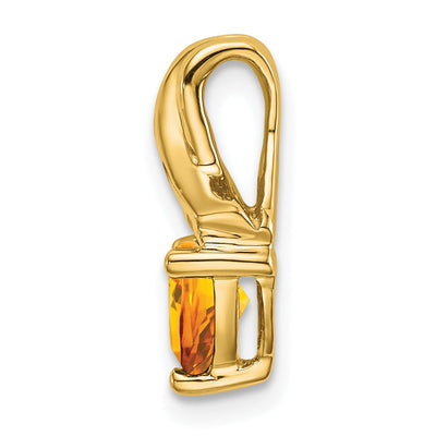 14K Trillion Citrine and Diamond Pendant