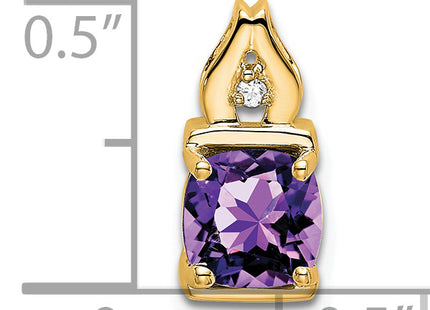 14k Amethyst and Diamond Pendant