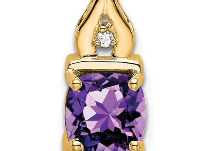 14k Amethyst and Diamond Pendant