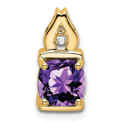 14K Amethyst and Diamond Pendant