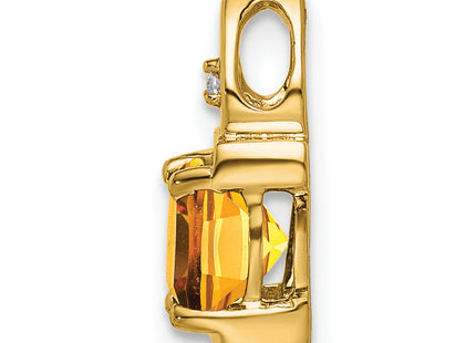 14K Citrine and Diamond Pendant