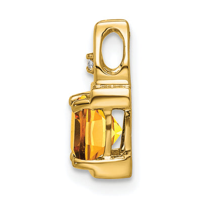 14K Citrine and Diamond Pendant