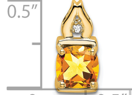 14K Citrine and Diamond Pendant