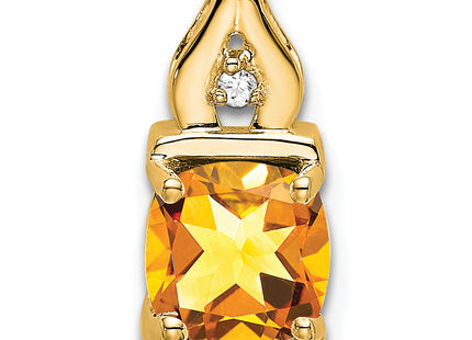 14K Citrine and Diamond Pendant