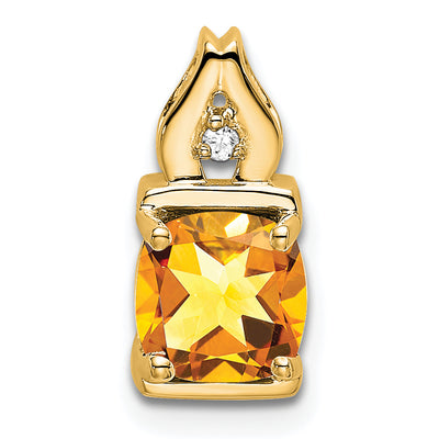 14K Citrine and Diamond Pendant