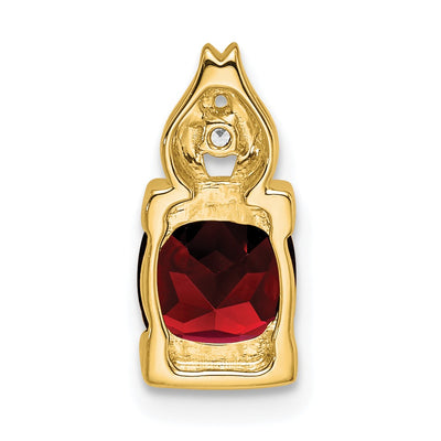 14K Garnet and Diamond Pendant, 13.2 x 6mm