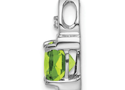14k White Gold Peridot and Diamond Pendant (Style PM7054)