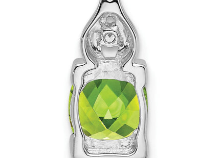 14k White Gold Peridot and Diamond Pendant (Style PM7054)