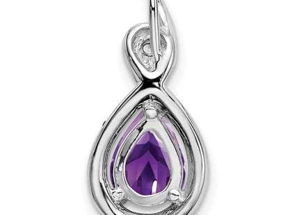 14K white gold diamond pendant, further view