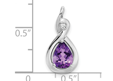 14K white gold diamond pendant, another view