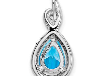 14K white gold diamond pendant, further view