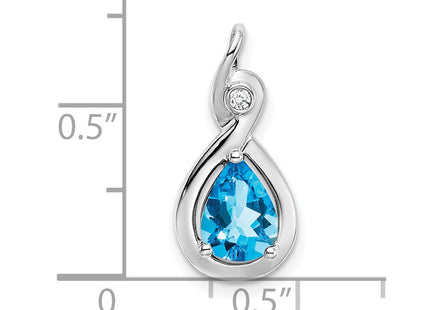 14K white gold diamond pendant, another view