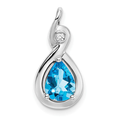 14K white gold diamond pendant