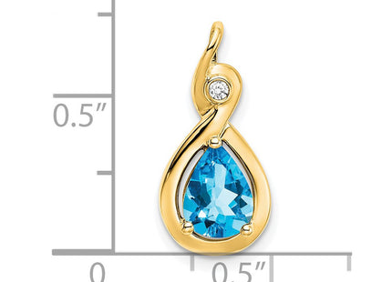 14K gold diamond pendant, another view