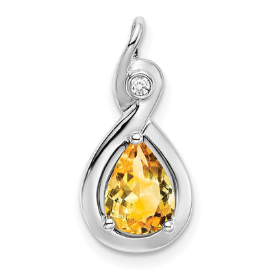 14K white gold diamond pendant