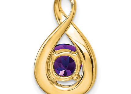 14K Round Amethyst and Diamond Chain Slide, view 4