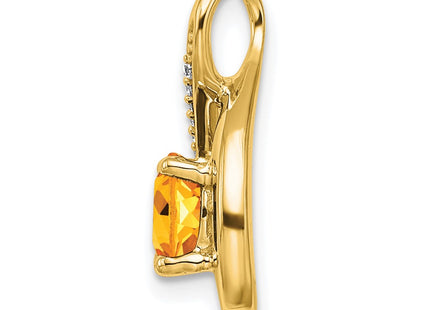 14K Round Citrine and Diamond Chain Slide, view 2