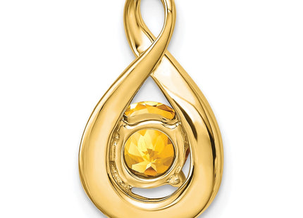 14K Round Citrine and Diamond Chain Slide, view 4