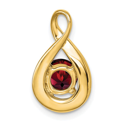 14K Garnet and Diamond Pendant, 17.9 x 10.3mm