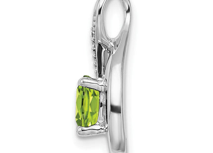 14k White Gold Peridot and Diamond Pendant (Style PM7056)