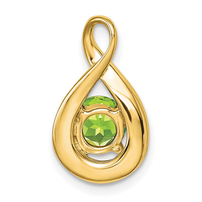 14K Peridot and Diamond Pendant, 17.9 x 10.3mm