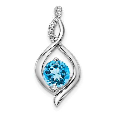 14K white gold diamond pendant