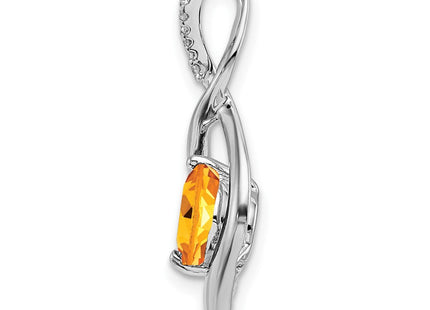 14K white gold diamond pendant, alternate view