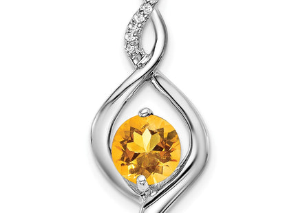 14K white gold diamond pendant