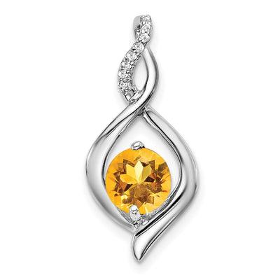 14K white gold diamond pendant
