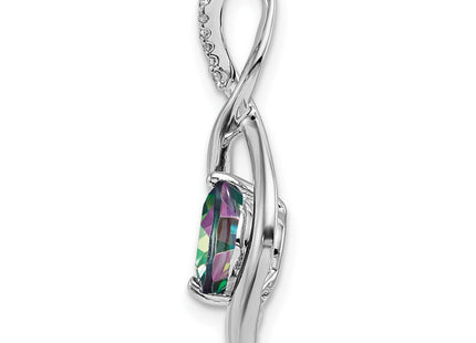 14K white gold diamond pendant, alternate view