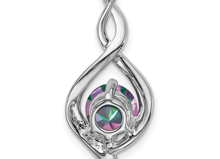 14K white gold diamond pendant, further view