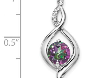 14K white gold diamond pendant, another view