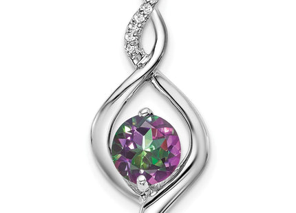 14K white gold diamond pendant