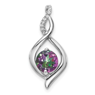 14K white gold diamond pendant