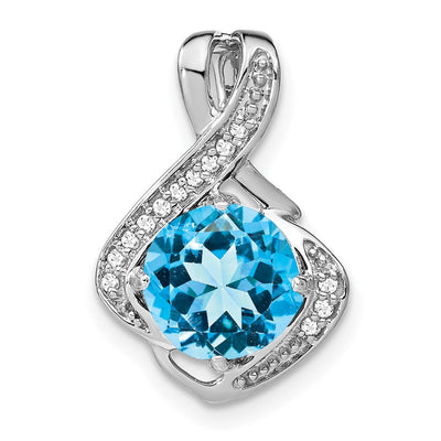 14K white gold diamond pendant