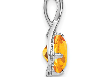 14K white gold diamond pendant, alternate view