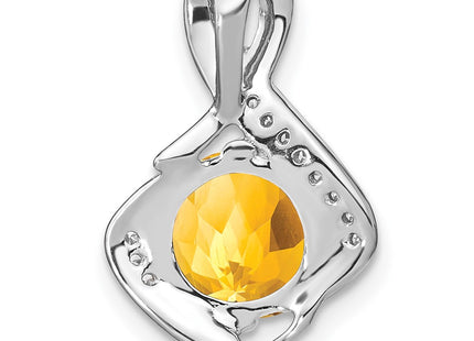 14K white gold diamond pendant, further view