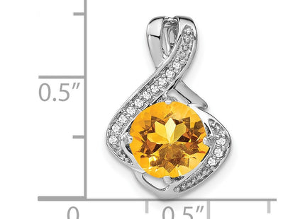 14K white gold diamond pendant, another view