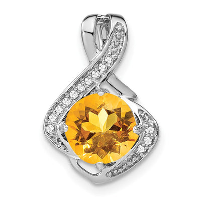 14K white gold diamond pendant