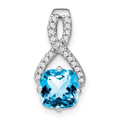 14K white gold diamond pendant