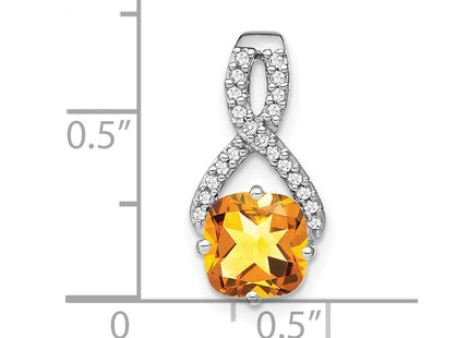 14K white gold diamond pendant, another view