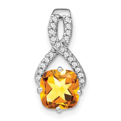 14K white gold diamond pendant