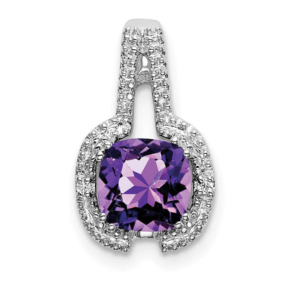 14K white gold diamond pendant