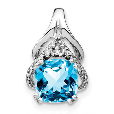 14K white gold diamond pendant