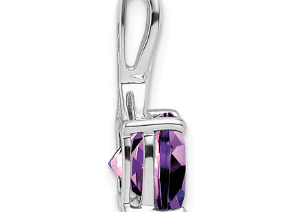 14k White Gold Cushion Amethyst and Diamond Pendant (Style PM7062-AM-002-WA)