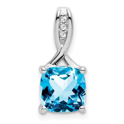 14K white gold diamond pendant
